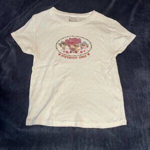 stradivarius Powerpuff girls cowgirl graphic white t-shirt size medium